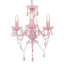 lysekrone med perler rund 3 x E14 pink