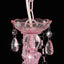lysekrone med perler rund 3 x E14 pink