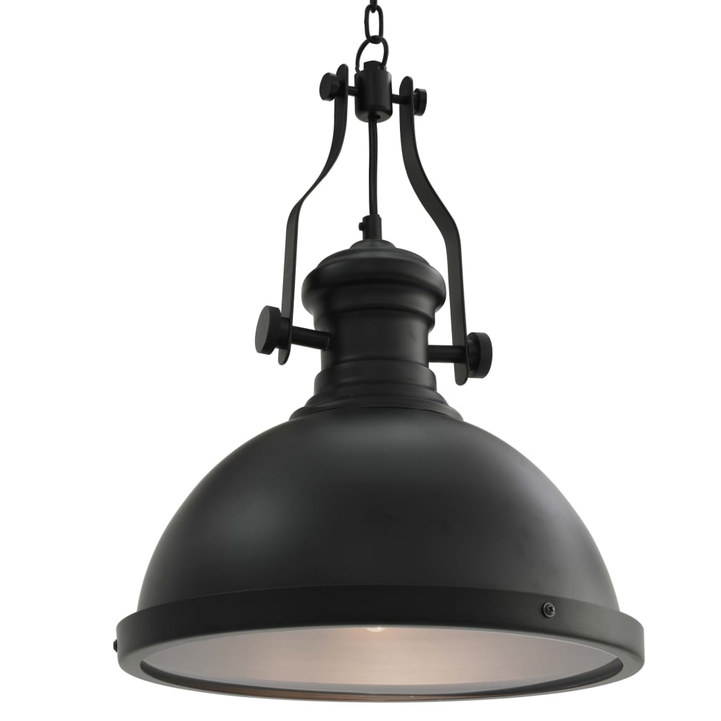 loftlampe rund E27 sort billede