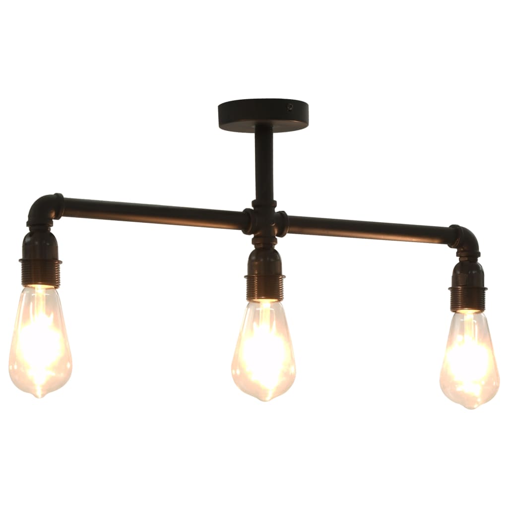 loftlampe 3 x E27-pærer sort