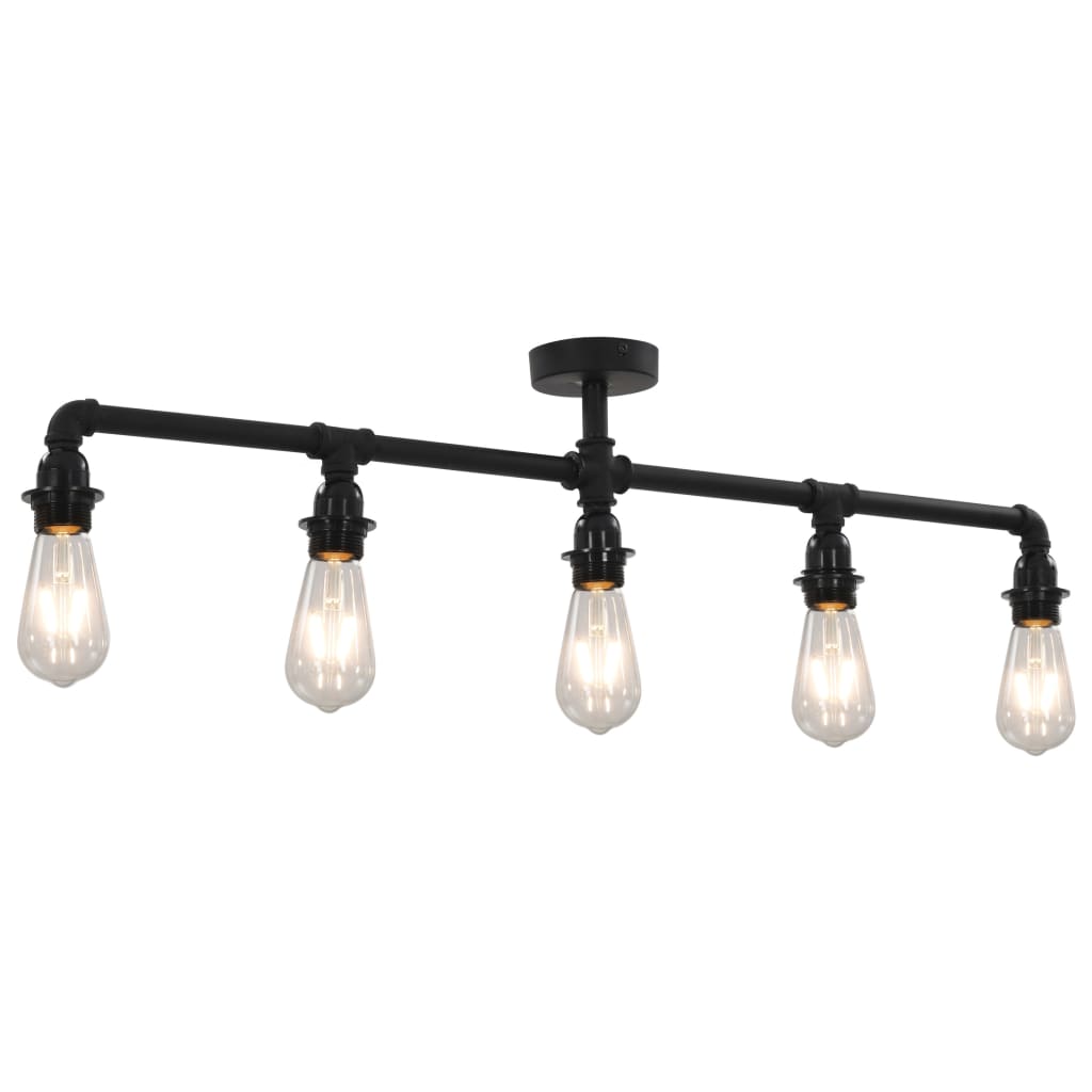 loftlampe 5 x E27-pærer sort billede