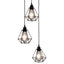 loftlampe med diamantdesign 3 x E27-pærer sort