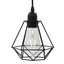 loftlampe med diamantdesign 3 x E27-pærer sort