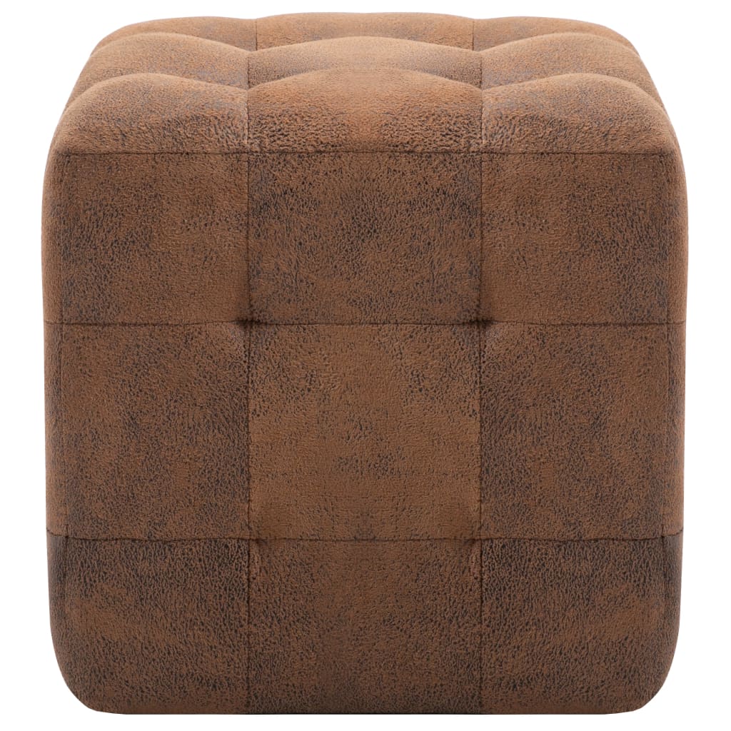 sengeskabe 2 stk. 30 x 30 x 30 cm imiteret ruskind brun