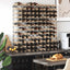 vinreol til 120 flasker massivt fyrretræ