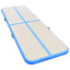 oppustelig gymnastikmåtte med pumpe 300 x 100 x 10 cm PVC blå