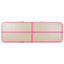 oppustelig gymnastikmåtte med pumpe 400 x 100 x 10 cm PVC pink