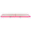 oppustelig gymnastikmåtte med pumpe 500 x 100 x 10 cm PVC Pink