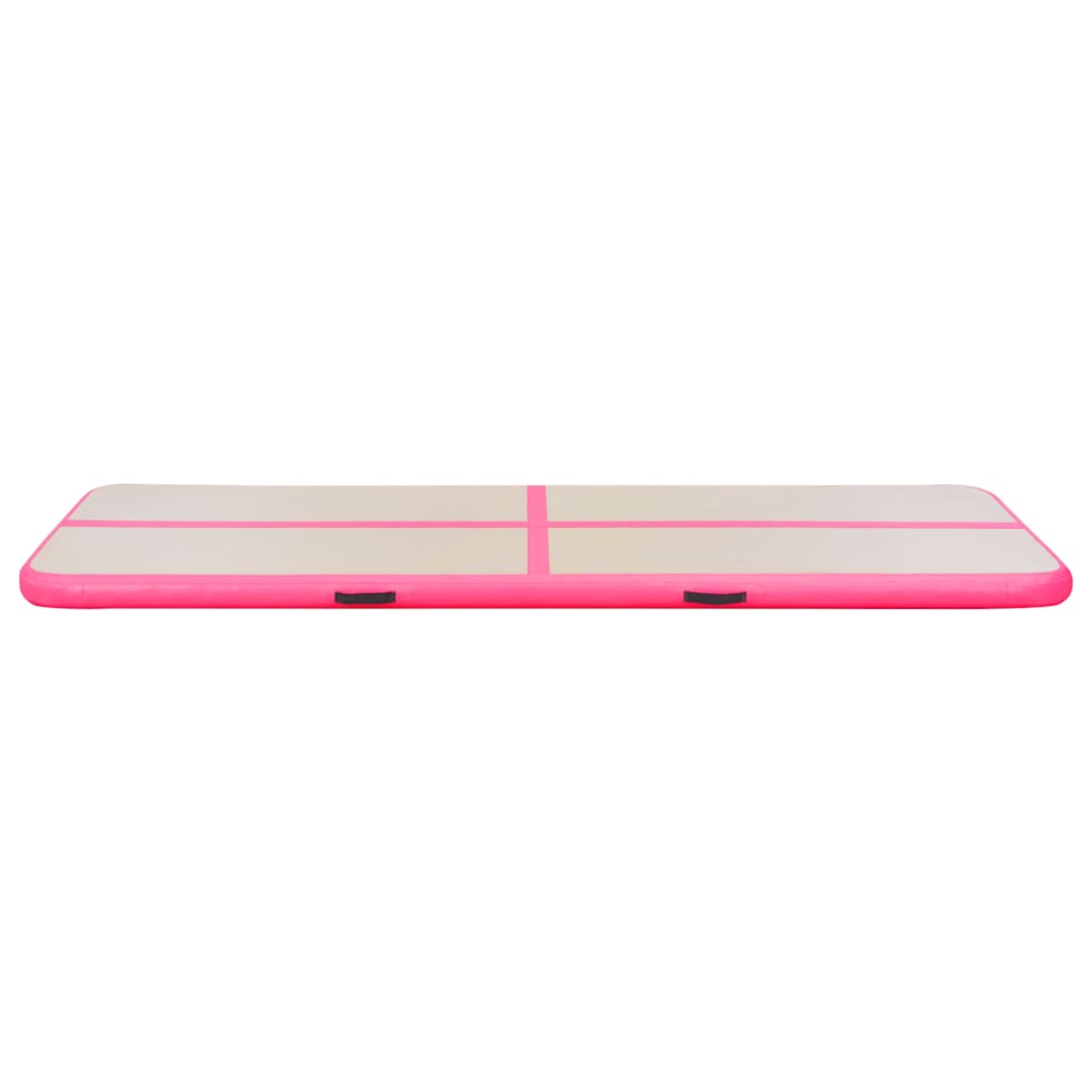oppustelig gymnastikmåtte med pumpe 700 x 100 x 10 cm PVC Pink