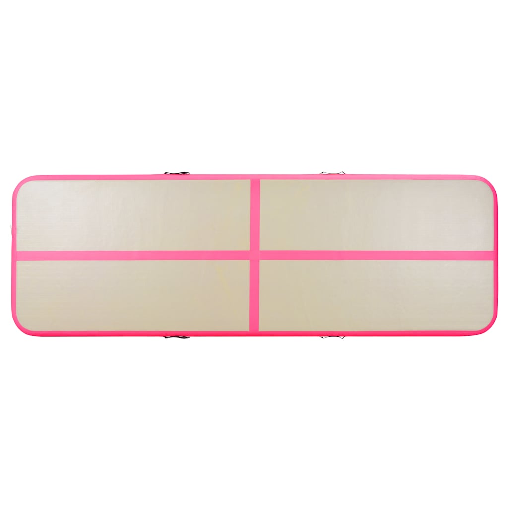 oppustelig gymnastikmåtte med pumpe 700 x 100 x 10 cm PVC Pink