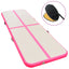 oppustelig gymnastikmåtte med pumpe 800 x 100 x 10 cm PVC Pink