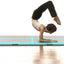 oppustelig gymnastikmåtte med pumpe 800 x 100 x 10 cm PVC grøn