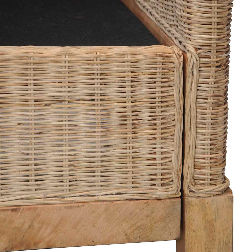 lænestol med hynder naturlig rattan