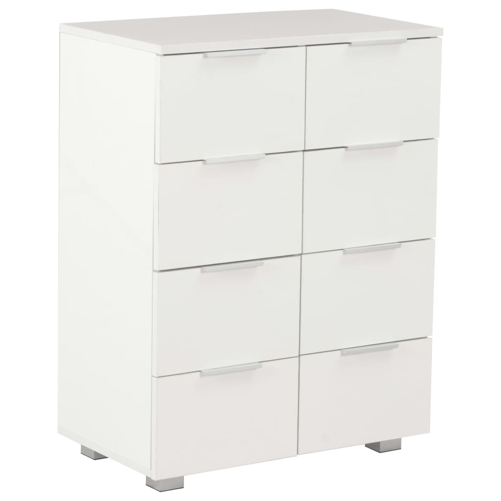 kommode 60x35x80 konstrueret træ hvid højglans