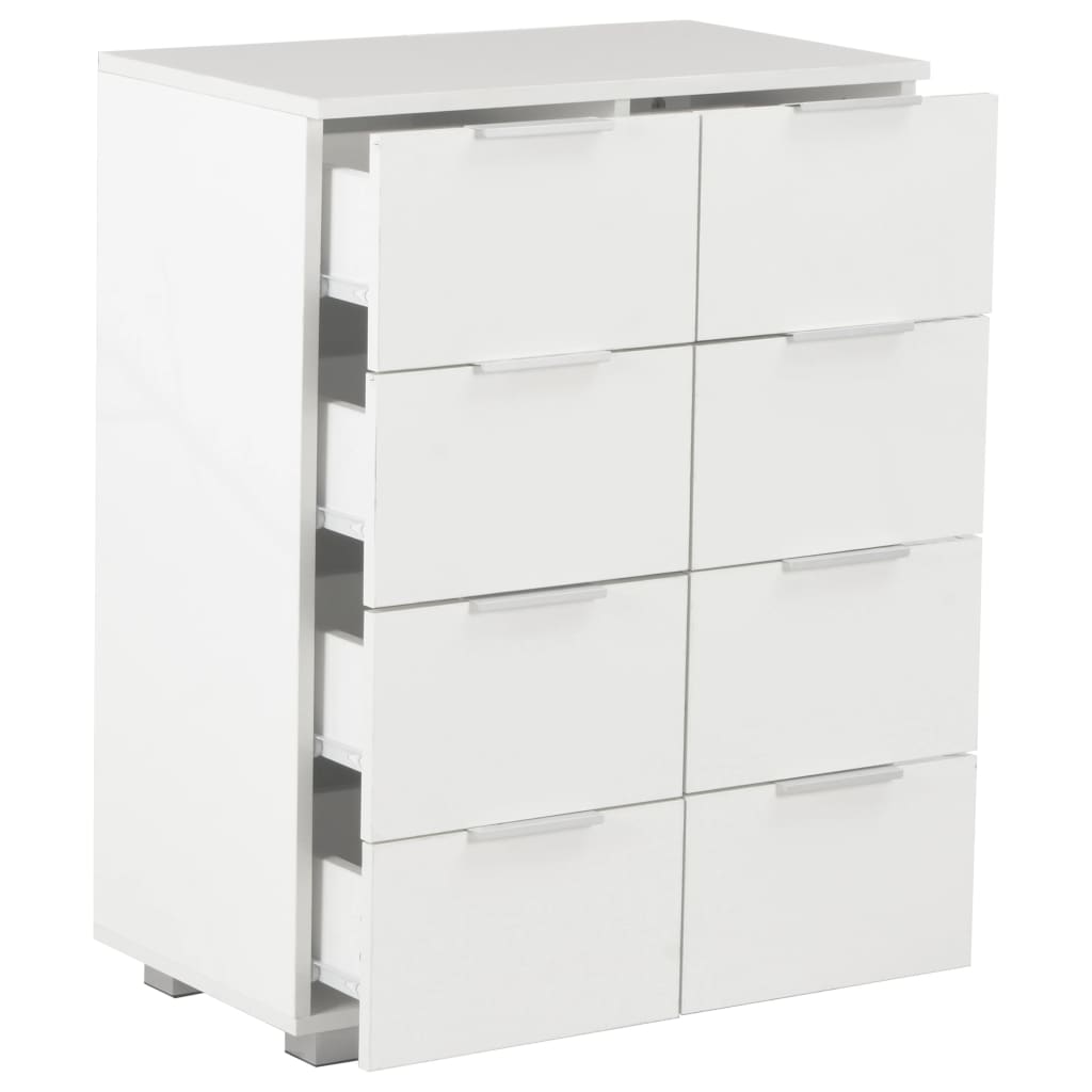 kommode 60x35x80 konstrueret træ hvid højglans