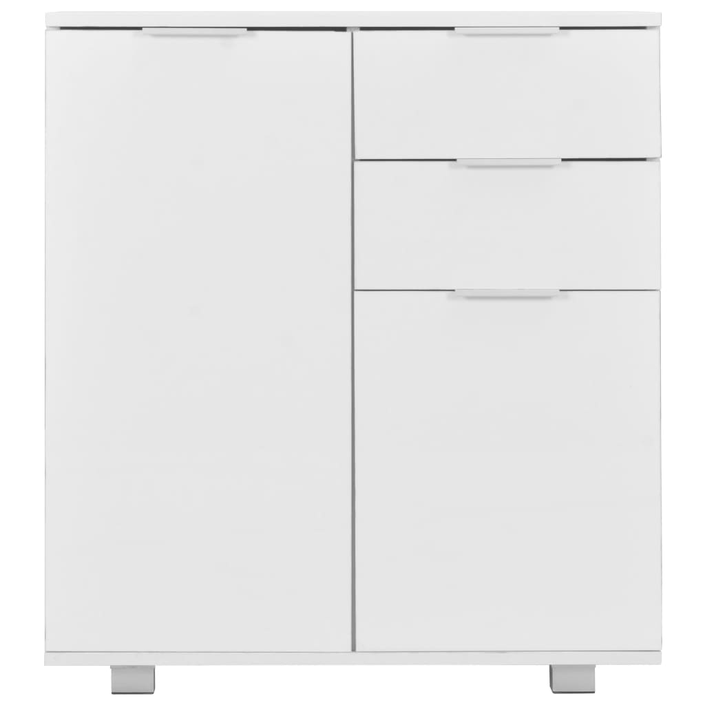 skænk 71 x 35 x 80 cm konstrueret træ hvid højglans