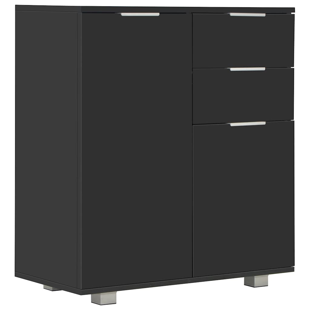 skænk 71x35x80 cm konstrueret træ sort højglans