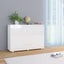 skænk 107x35x80,5 cm hvid højglans