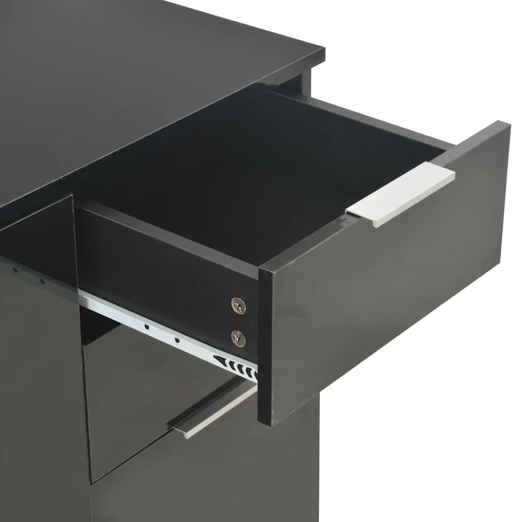 skænk 107x35x80,5 cm sort højglans