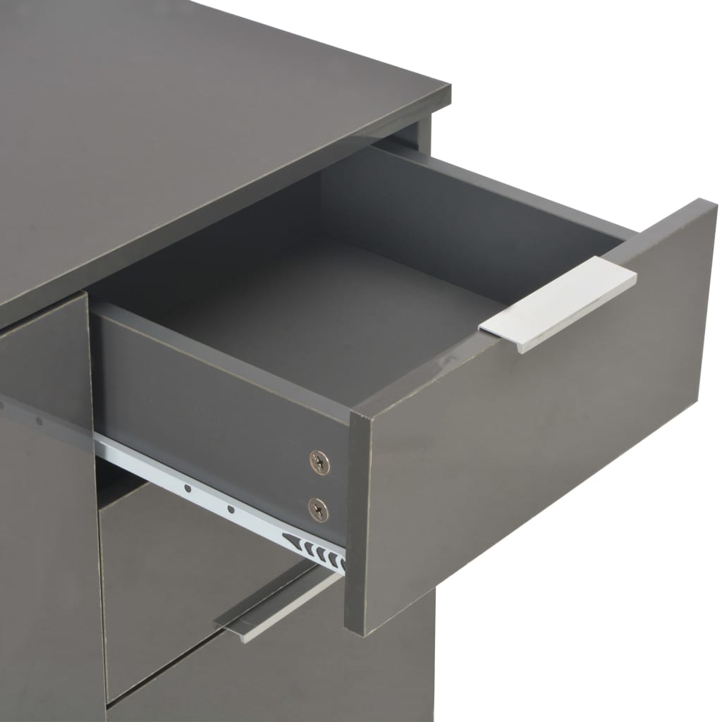 skænk 107x35x80,5 cm grå højglans