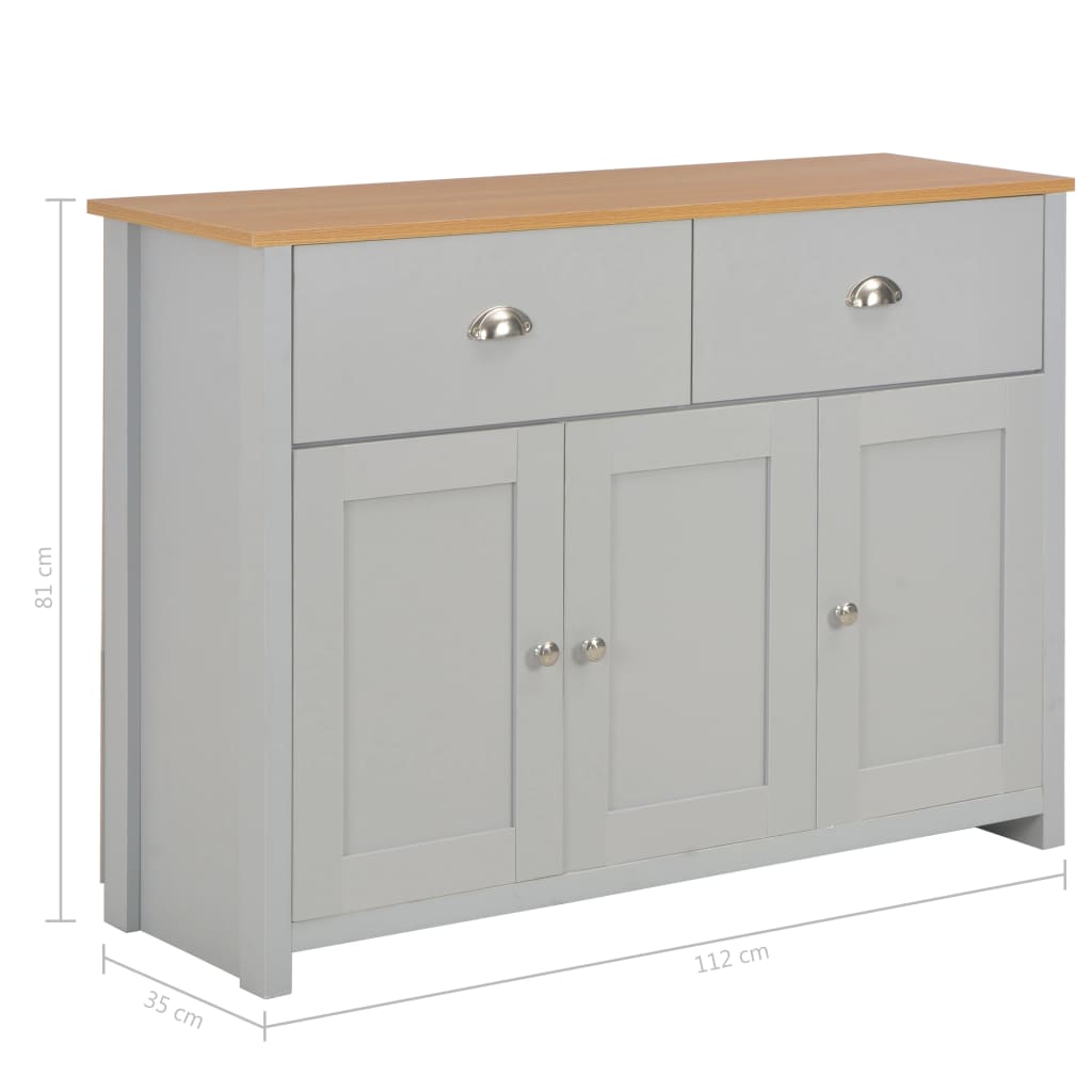 skænk 112x35x81 cm grå