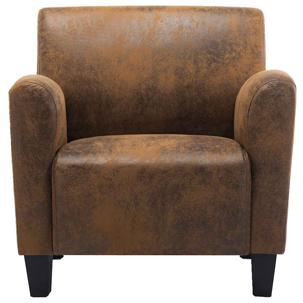 sofastol brun 70x69x72 cm kunstlæder