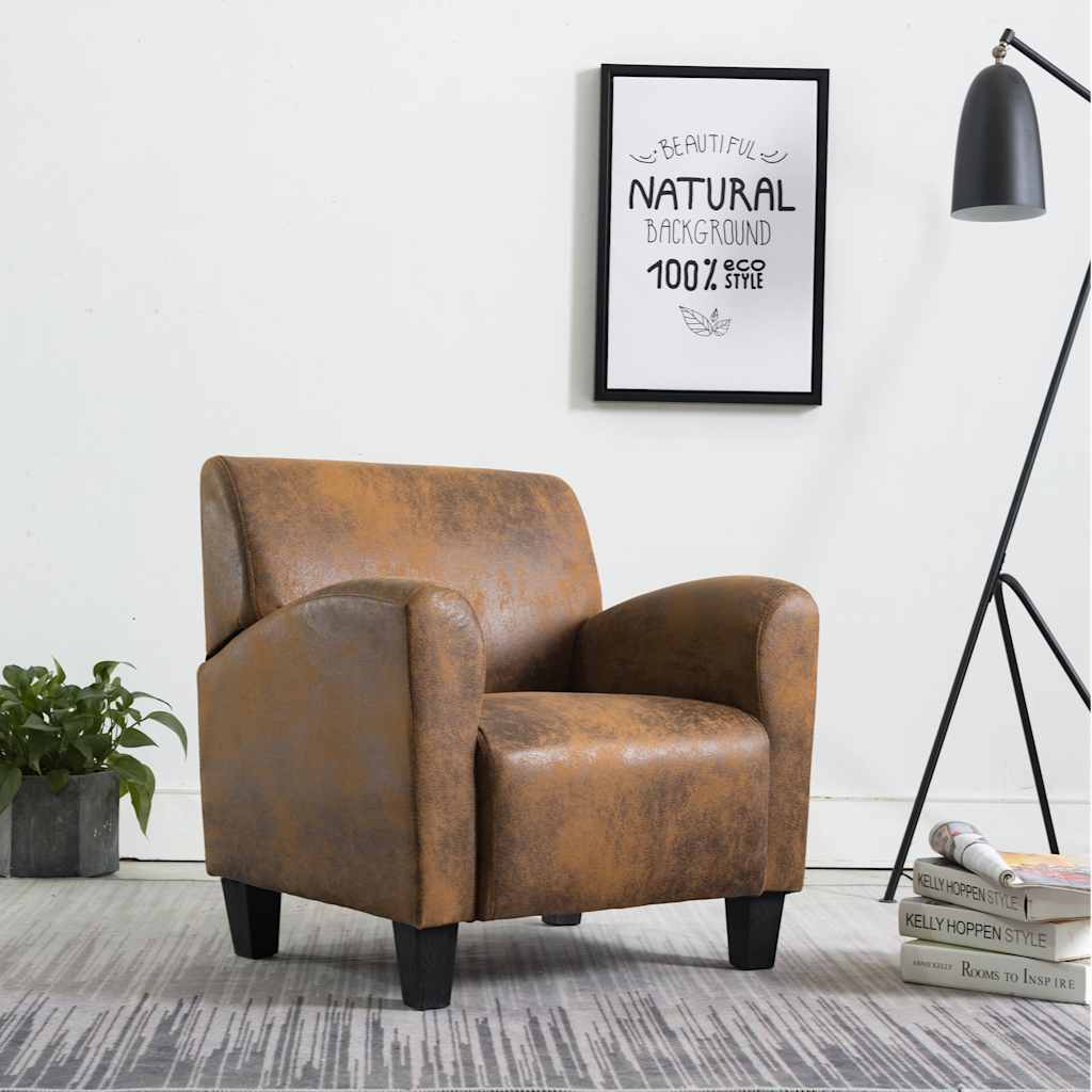 sofastol brun 70x69x72 cm kunstlæder