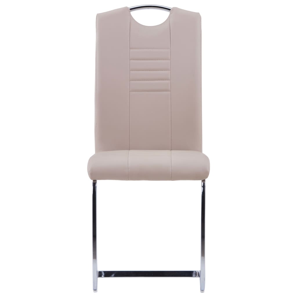 spisebordsstole med cantilever 2 stk. kunstlæder cappuccino