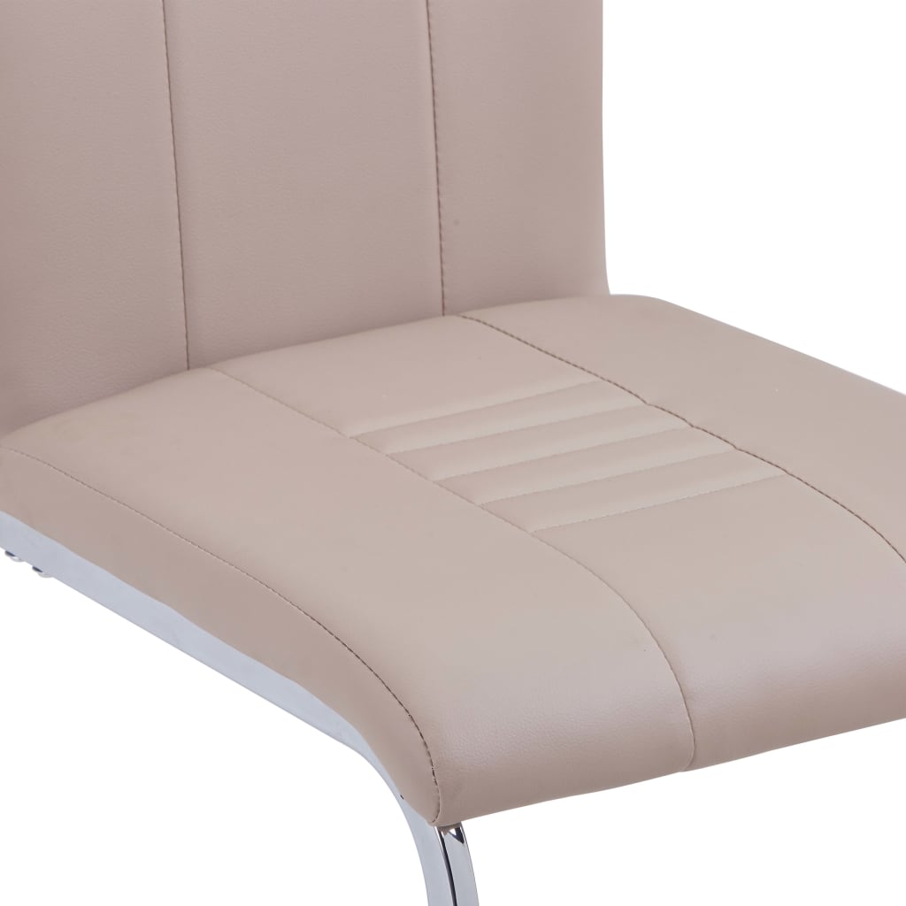 spisebordsstole med cantilever 2 stk. kunstlæder cappuccino