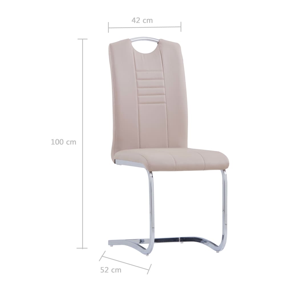 spisebordsstole med cantilever 2 stk. kunstlæder cappuccino