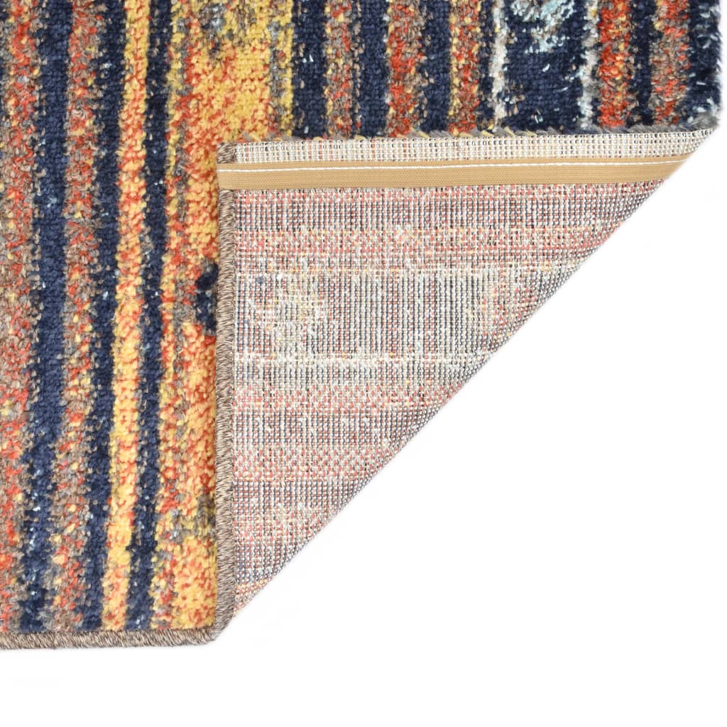 gulvtæppe 160 x 230 cm PP blå og orange