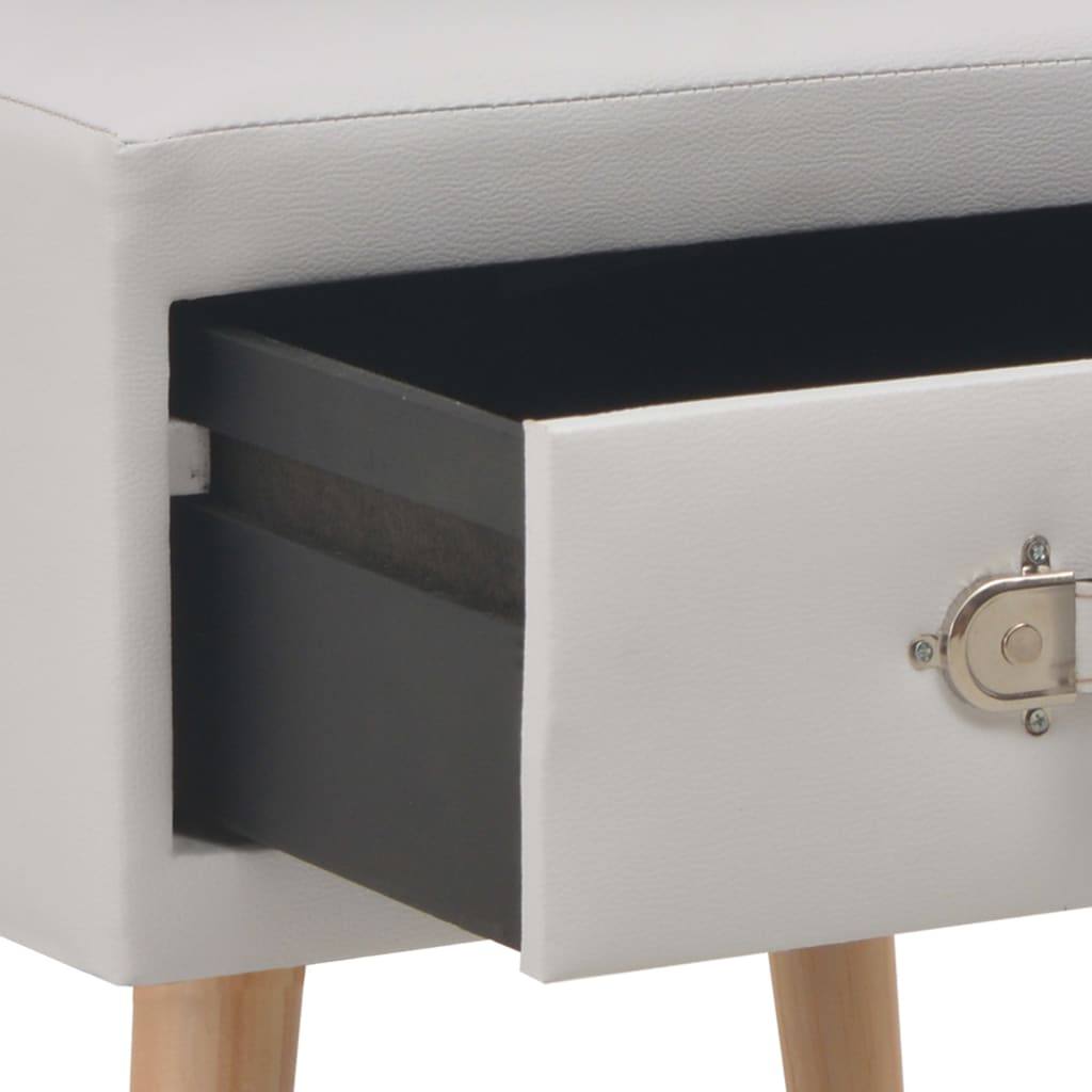 sengeskabe 2 stk. 40 x 35 x 40 cm kunstlæder hvid