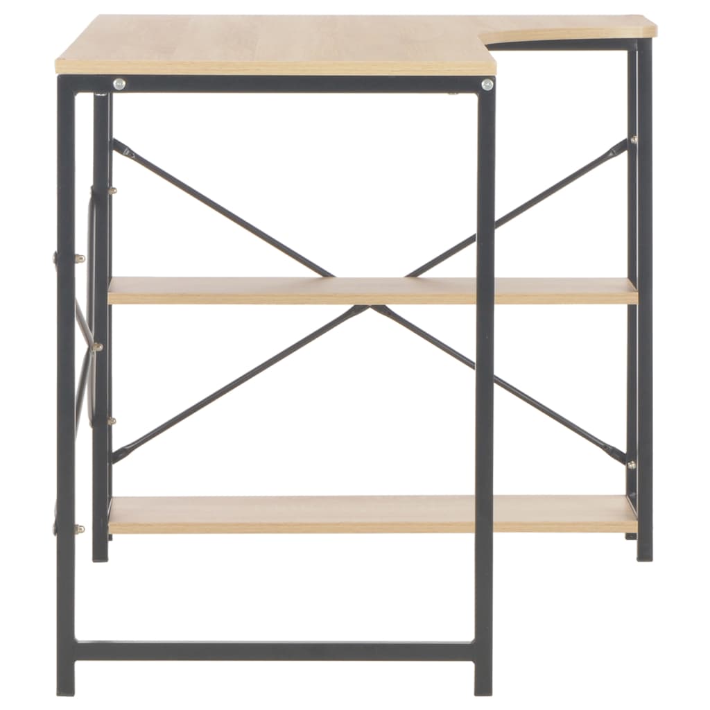 computerbord 120 x 72 x 70 cm sort og egetræsfarvet