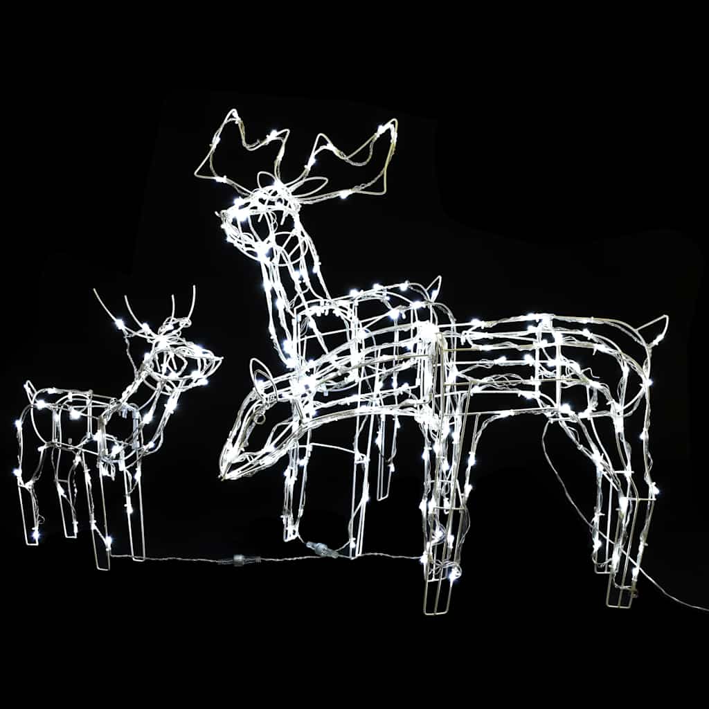 julelysdisplay i 3 dele Rensdyr 229 LED'er