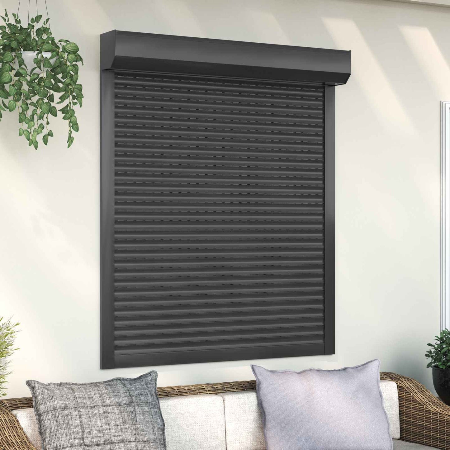 Rullegardin Antracit 110 x 130 cm Aluminium og Polyurethan