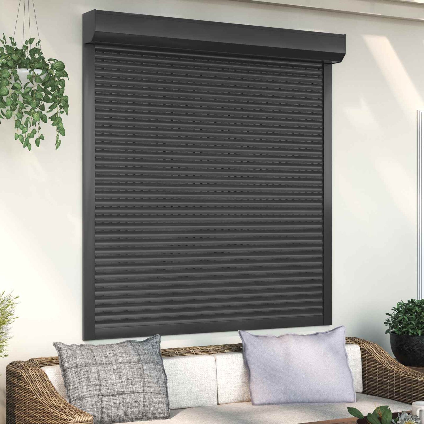 Rullegardin Antracit 140 x 150 cm Aluminium og Polyurethan