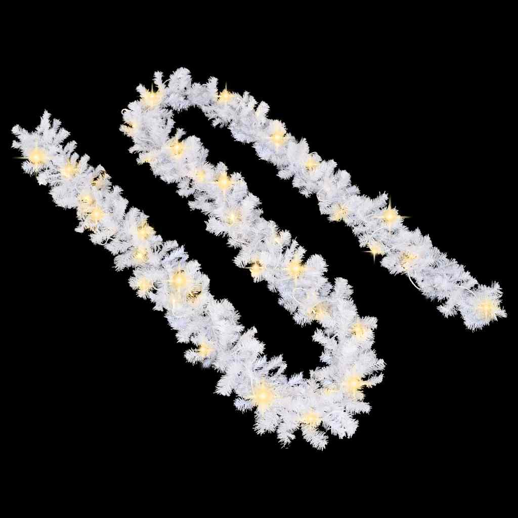 juleguirlande med LED-lys 10 m hvid