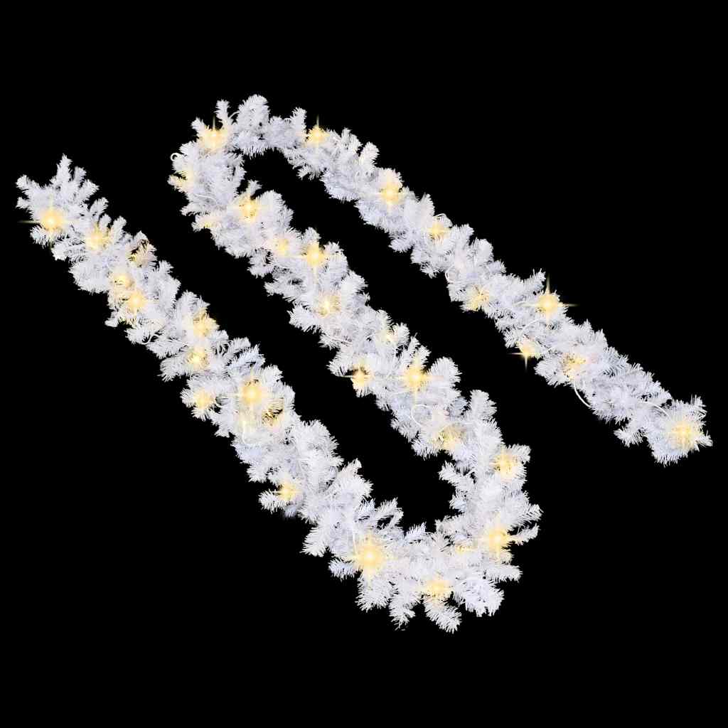 juleguirlande med LED-lys 10 m hvid