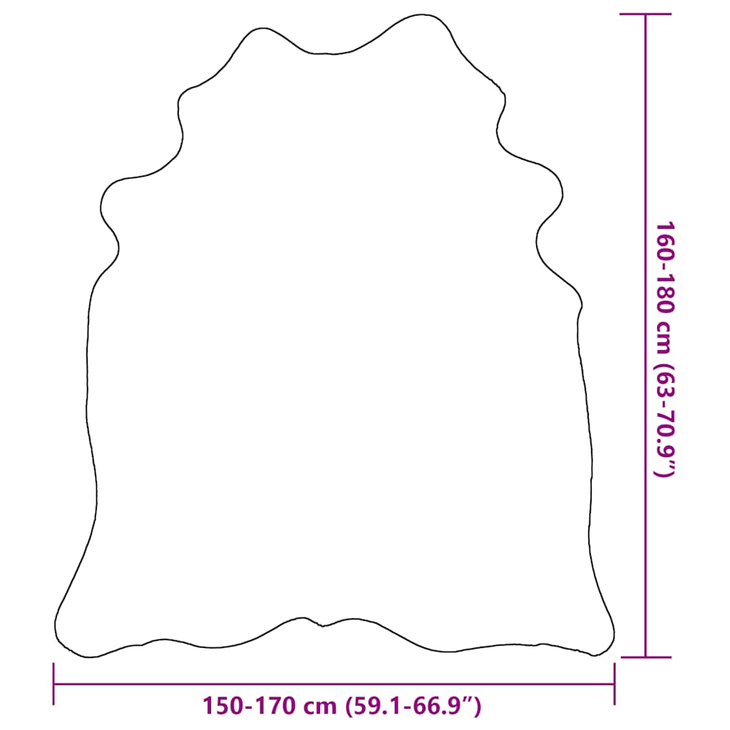 gulvtæppe i ægte koskind 150 x 170 cm sort