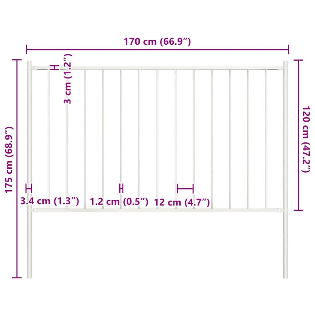 hegnspanel Woerden med stolper stål 1,7x1,25 m hvid