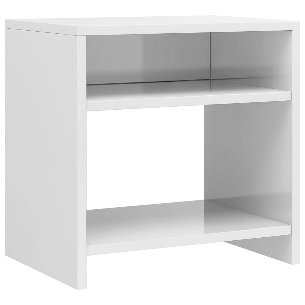 sengebord 40x30x40 cm konstrueret træ hvid højglans