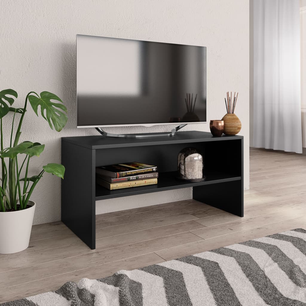 tv-bord 80x40x40 cm konstrueret træ sort