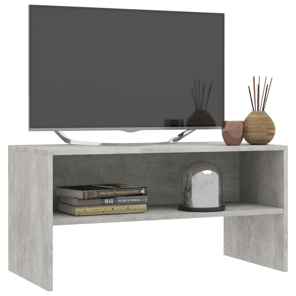 tv-bord 80x40x40 cm konstrueret træ betongrå