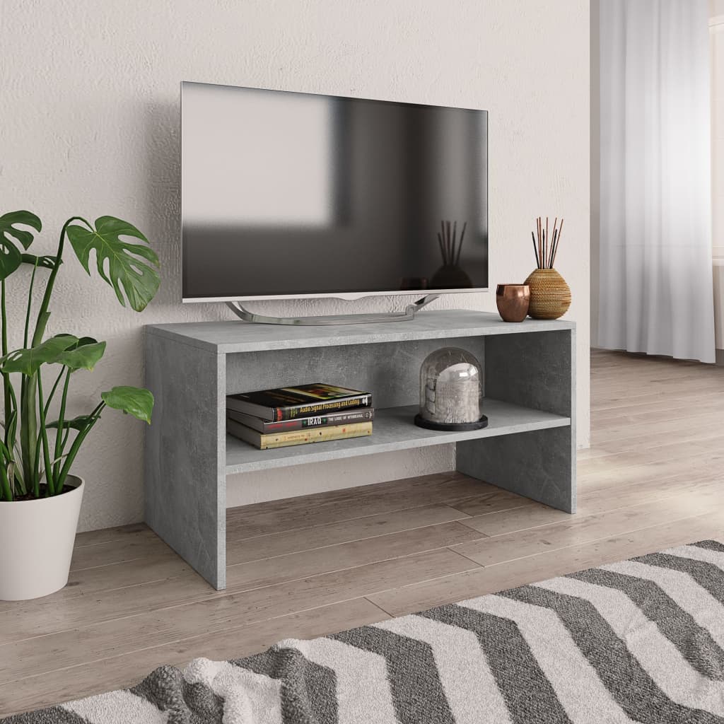 tv-bord 80x40x40 cm konstrueret træ betongrå