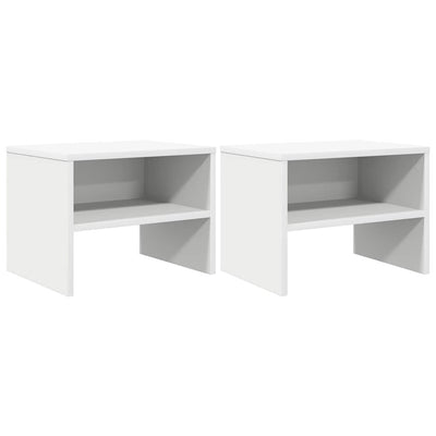 sengeborde 2 stk. 40x30x30 cm konstrueret træ hvid