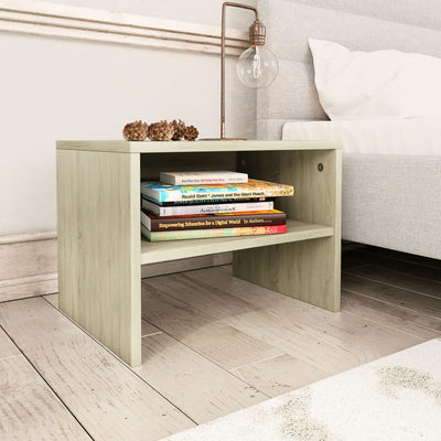sengeborde 2 stk. 40x30x30 cm konstrueret træ Sonoma-eg