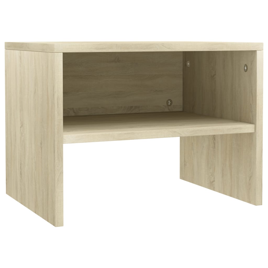 sengeborde 2 stk. 40x30x30 cm konstrueret træ Sonoma-eg