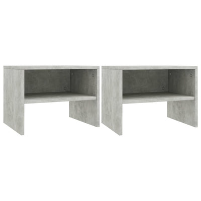 sengeborde 2 stk. 40x30x30 cm konstrueret træ Betongrå