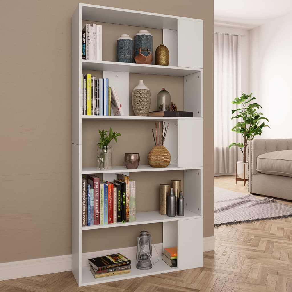 Bogreol/Rumdeler 80x24x159 Cm Konstrueret Træ - Hvid