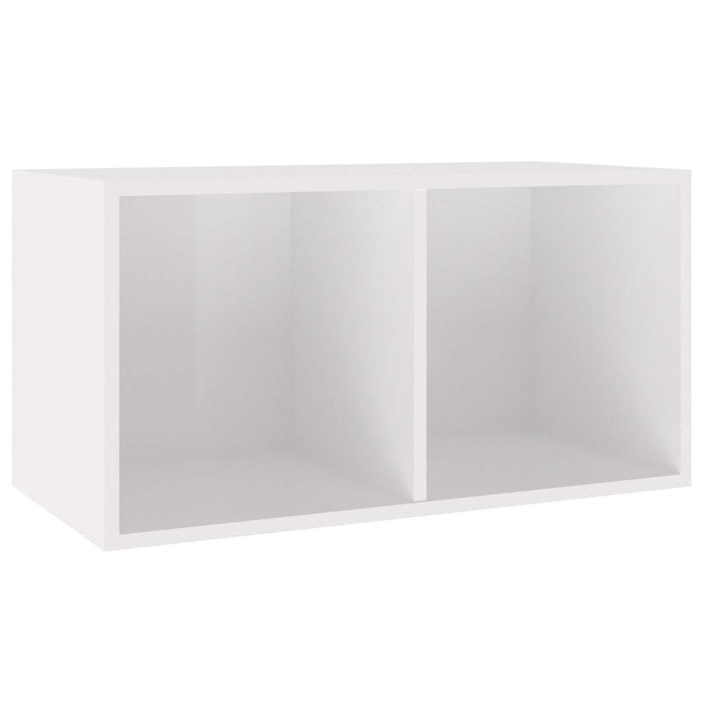 reol til lp'er 71x34x36 cm konstrueret træ hvid højglans